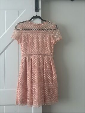 Aqua Blush Pink Lace Mini Dress